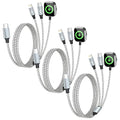 Travel Essentials 3in1 USB C Multi Charging Cable for iPhone Watch Charger,USB C to Type C/IP/iWatch Charger, Charging Cords for Multiple Devices Compatible with iWatch Series&iPhone 16-12 5FT
