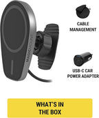 Scosche MPQMD-SP MagicMount Charge Pro Qi2 Fast Wireless Charging MagSafe Car Mount Charger, 15W Magnetic Cell Phone Holder for Car Dashboard Compatible with iPhone 16/15/14/13/12 Pro Max Plus, S25