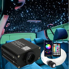 AZIMOM 16W Twinkle & Sound Activate 650pcs*0.03in*9.8ft Fiber Optic Starlight Headliner Kits for Car Home Star Ceiling Sky Decoration, APP& Remote Control Light Engine End Glow Fiber