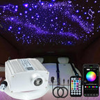 FIREWORK Starlight Headliner Kit, Fiber Optic Lights 10W RGBW Twinkle+Music Sync Effect+APP+Remote, 550pcs 13.1ft/4m 0.03in/0.75mm Fiber Cable for Star Lights for Car/EV & Home Theater Ceiling