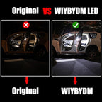 White Interior LED Lights Bulb Kit for Hyundai Santa Fe 2021 2022 2023 Vanity Mirror Glove Box Trunk Cargo License Plate Lights LED Interior Lighting Bulbs + Install Tool Guide