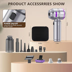 Cordless Car Vacuum 22000PA, Handheld with Brushless Motor, 4-in-1 Portable Vacuum & Blower/Inflator, HEPA Filter, Pet Brush, Type-C for Car Home Office (Purple)