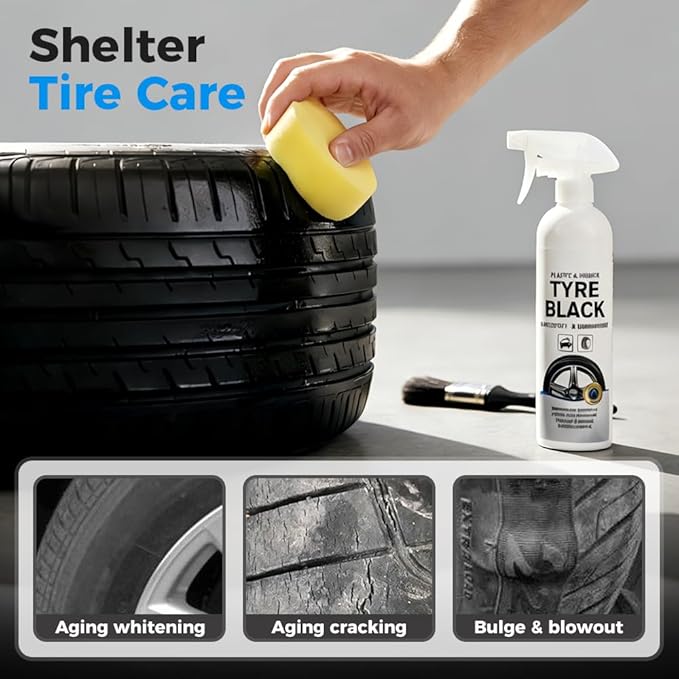Plastics & Rubber Tyre Shine & Protector Spray, 2026 New Tire Spray Trim Plastic Restorer for Car, Wheel Cleaner Car Detailing Kit for Tire Coating Dressing (2 pcs)
