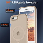 SUPFINE Magnetic for iPhone SE Case 2022 (3rd)/2020 (2nd), iPhone 8 Case (Compatible with MagSafe) (Military Grade Drop Protection) Slim Translucent Matte Phone Case,Desert Gold