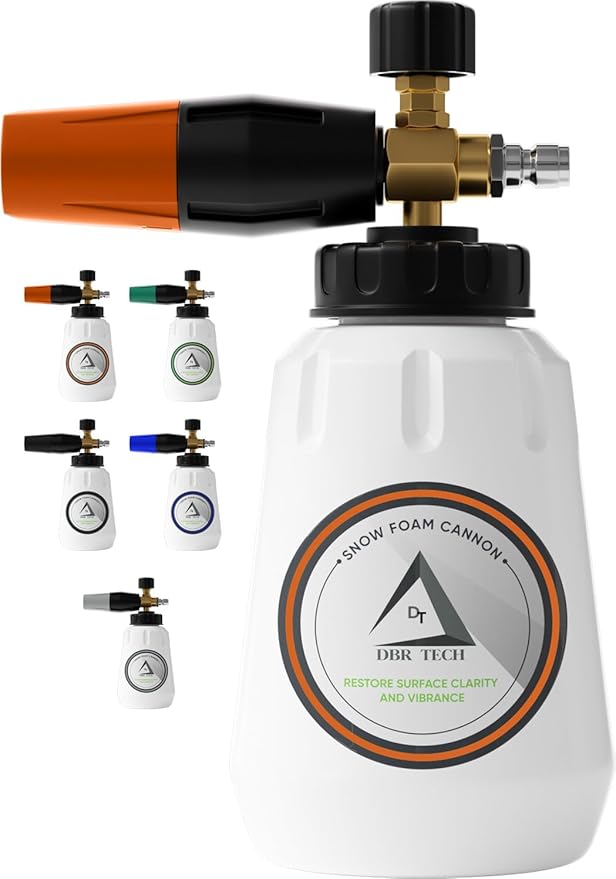 DBR Tech® Foam Cannon for Pressure Washer | Pro-Grade, 1.1mm Orifice, 1000-4000 PSI, Orange