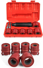 9-Piece Car Wheel Stud Cleaner Tool Set, Rust Removal Brush for 12-28mm Nuts, Drill Attachment for Impact Driver Use