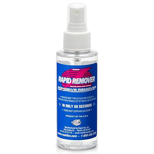 Rapid Remover Adhesive Remover 4oz Sprayer | Removes Most Adhesives in 30–60 Seconds | Safe Water-Soluble Formula | Cold Weather Ready | for Vinyl Wraps, Graphics, Decals, and Stripes