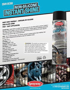 Sprayway SW938-12PK Auto Care Non-Silicone Instant Shine, 11 oz, Pack of 12