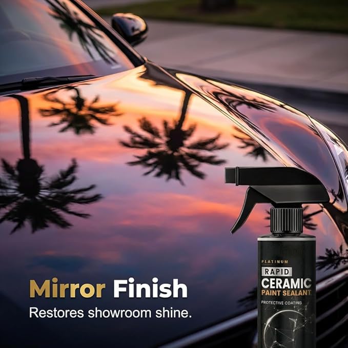 Rapid Ceramic Paint Sealant Spray, 2026 Upgraded Car Coating Spray for Shine & Protection, Gloss & Mirror Shine,Ultra Slick Finish Easy Car Coating (2 Sets with Towels)