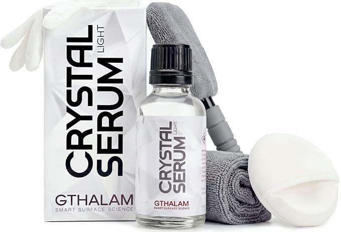 20H Crystal Serum Light Ceramic Coating Kit 30ml – Provides Up to 9+ Years of Hydrophobic Gloss, Scratch & Stain Protection, Brilliant Gloss & Mirror Shine – Easy & Effective for Car Paint, Trim, and Plastic