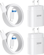 Phone 17 16 15 Charger Fast Charging,30W USB C Phone 17 16 15 Pro Max Charger Block & 12FT Long Type C Cable Cord for i.Phone 17/17 Air/17Pro/17Pro Max/16/16Pro/16 Pro Max/15/15 Pro Max,White