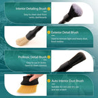 7PCS Car Detailing Brush Set, Ultra Soft Boars Hair Car Interior Detailing Brushes, Car Interior Detailing Kit for Cleaning Interior or Exterior, Car Accessories Interior Tools