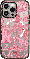 CASETiFY Impact Case for iPhone 15 Pro Max [4X Military Grade Drop Tested / 8.2ft Drop Protection/Compatible with Magsafe] - Animal Prints - Cheetah Paradise Pink - Clear Black