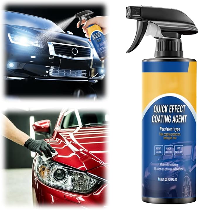 Car Quick-Acting Coating Agent Spray, 120ml Car Nano Hydrophobic Ceramic Coating Kit, Easy-To-Spray Auto Paint Protection For Vehicle Shine & Protection (1PCS)