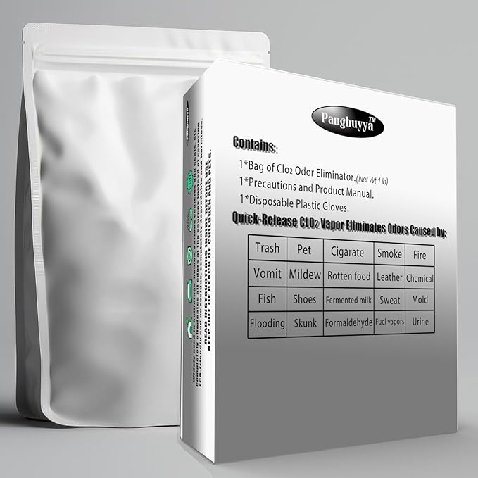 Car Deodorizer Odor Eliminator, Chlorine Dioxide Odor Removal, Fast-Release Clo2 Vapor Eliminate Odor for Car and Home, 100% Without Fragrance or Residue.