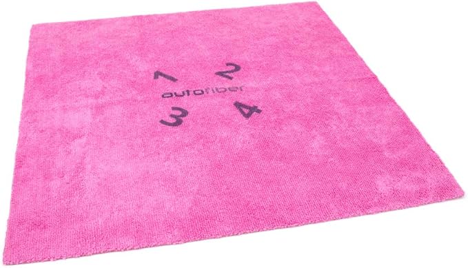 Autofiber [Quadrant Wipe] Premium Coating Leveling Towel (16"x16") 10 Pack (Pink)