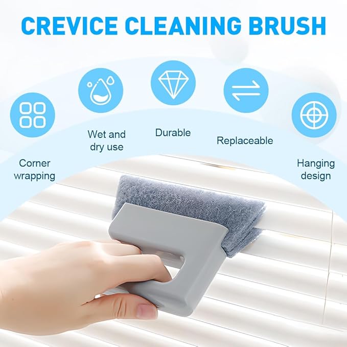 Magic Window Track Cleaner, 2026 Upgraded Handheld Cleaning Brush Set, Creative Cleaner Brushes Tools for Window lides Gaps, Sliding Door Track, Tile Lines Shutter Car Vents (3pcs White)