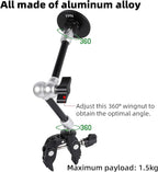 All-Metal Magnetic Phone Holder with Super Clamp&10″ Long Arm for Magsafe, Adjustable Rear View Mirror Phone Holder Mount for Car/Truck/Handlebar, Compatible with iPhone 16 15 14 13 12 Series