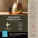 100% Pure Spearmint Essential Oil - 0.34 Fl Oz - Spearmint Oil for Hair, Skin, Diffuser, Aromatherapy & DIY Candle Making Scent