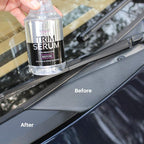 Trim Serum- Plastic Restorer for Cars- Restores Even the Most Damaged Plastic, Rubber, and Vinyl - Black Trim Restorer That Lasts For Months - Penetrates Plastic Pores Restoring Color (16 Oz)