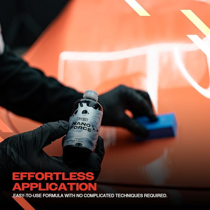 Tinybot Nano Force 9H Graphene Ceramic Coat - Extreme Gloss, Durability & Hydrophobicity - Self-Leveling Technology, UV Protection, Anti Scratch - Repels Dirt, Grime Chemical & Contaminants - 1.6 oz