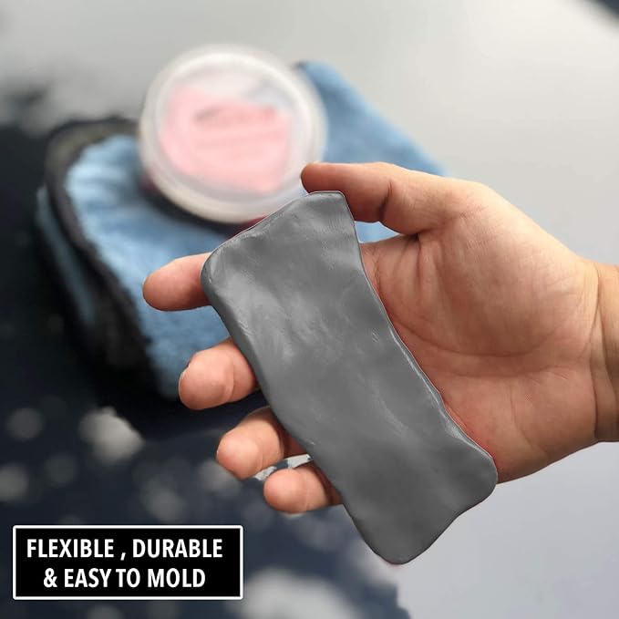 HI-TECH Magna Shine 100g Clay Bar, Dark Gray Medium Duty Material, Cleans Paint with Ease