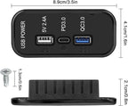 Linkstyle 3 Ports 12V USB Outlet, 18W PD3.0 Port, 18W QC3.0 & 2.4A USB A Charger Fast Charging Socket Panel for Car Marine (2PCS)