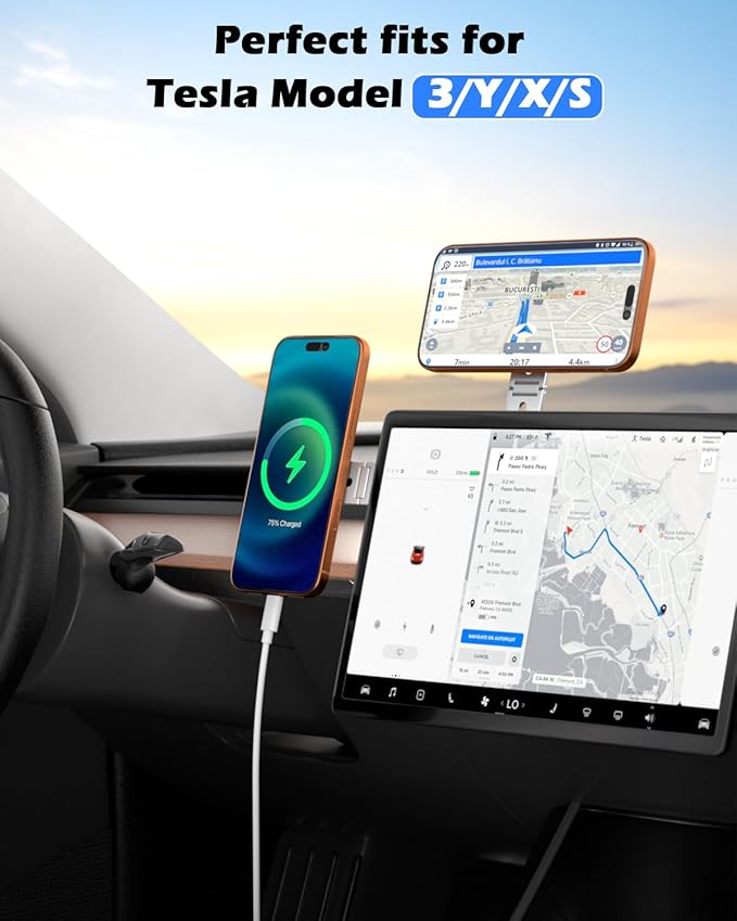 CloudValley Magnetic Phone Laptop Holder Mount, Foldable Hidden Portable Stand for iPhone 17/16/15/14/13 & All Phone, Clamp for Monitor Side, Compatible with Laptop, Desktop, Tesla Model 3/ Y, Gray