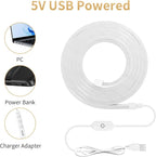iNextStation USB LED Neon Lights Strip Warm White, 6.6ft 5V Neon Rope Lights Waterproof Flexible Dimmable LED Neon Tape Lights for TV Backlight, Bedroom, Cabinet, Kitchen, DIY Lighting
