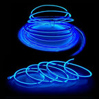 MaxLax Blue EL Wire Car Interior LED Kit - 16.4ft Flexible neon-Style Wire with 12V Fused Power Supply. Features 6mm Reinforced Edge for Easy auto Installation