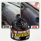 Premium Tire Coating & Trim Restorer, Tire Coating Paste Rapid Acting, Bring Back the Original Deep Black Shine to Rubber and Plastic (1PC)