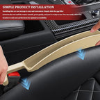 2PCS New Car Seat Gap Filler with 2 Storage Areas, Stylish Car Seat Gap Storage for Stabilizing Phone, Keys Wallet, Universal Car Seat Gap Filler Organizer for Women Men (Beige)
