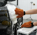 Car Wash Mitt Microfiber, 2PK-Scratch & Lint Free, Premium Chenille Microfiber Wash Mitt (Coffee Color)