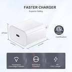iPhone Fast Charger,Type C Wall Charger Block Plug and 10ft USB C to Lightning Charging Cable Cord Long,Power Adapter Cube Brick Box for Apple iPhone 14 Pro Max/14 Plus/14/13/12 Mini/11/XS Max/XR/iPad