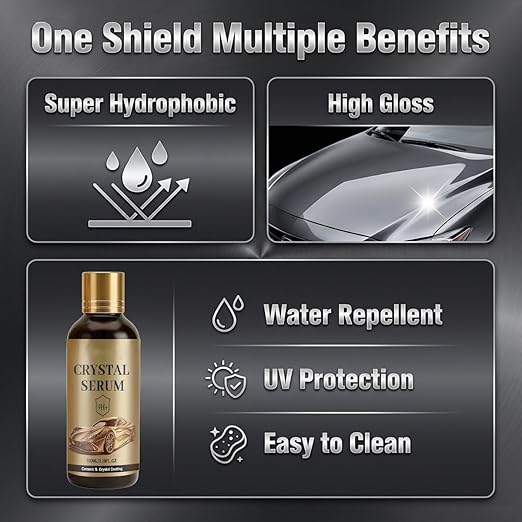 2PCS PTZ Cristal Serum, Advanced Graphene Ceramic Coating for Cars | 9H Graphene, Ultimate Quick Effect Car Coating Spray for Shine & Protection, Nano Coat Restore for Paint, Glass & Wheel