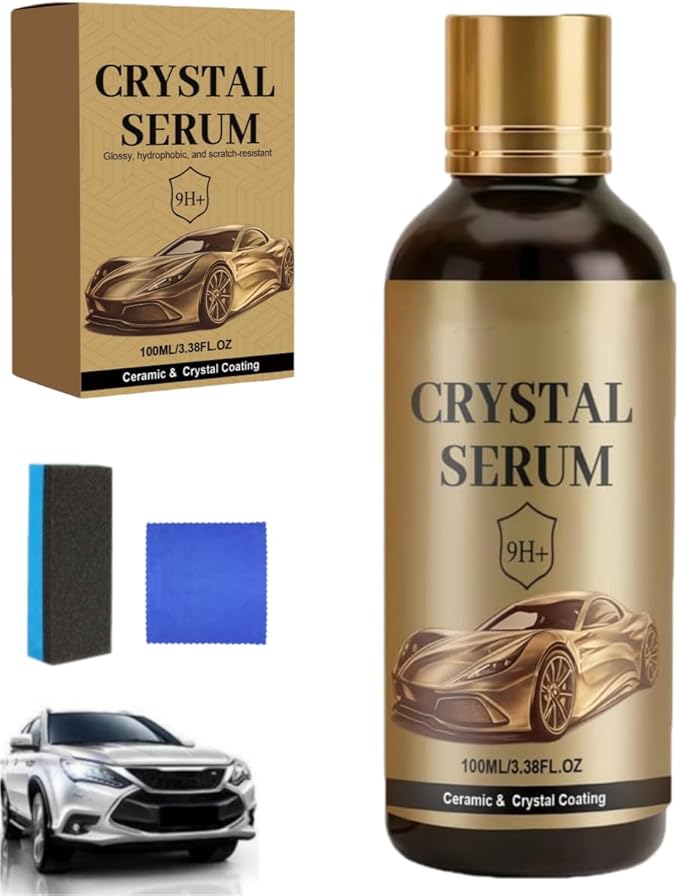 Ceramic Car Coating Kit - 2026 Crystal Serum Ceramic Coating, 9H+ Hardness Professional Ceramic Coating for Car, Long-Lasting Shine & Easy Maintenance (1 Pc)