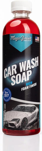 Magic Finish Car Wash Soap (16 fl oz) – Ultra-Sudsing Car Washing Supplies for Foam Cannon or Hand Wash with Apple Scent – Rich Foaming, pH-Balanced Formula for Ceramic Coats & Waxed Finishes