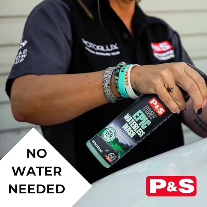 P&S Professional Detail Products Epic Waterless Wash – No-Water Car Cleaner, Polymer Gloss Intensifier, Safe on Paint, Metal & Glass, Quick Detailer & Wax Alternative, 1 Pint