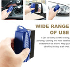 Ohleats 2 PCS Tire Dressing Applicator, Wheel Shine Pad With Lid, Reusable Detailing Foam Waxing Wipe Polishing Sponge, Universal Car Accessories (Blue)