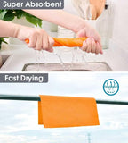 KitchLife Microfiber Cleaning Cloth Roll - Tear-Away Reusable Microfiber Paper Towels, Lint-Free, Washable, 20 Sheets for Kitchen, Car, Dishes, and Sensitive Surfaces (Orange)