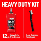 Mothers Back-to-Black Heavy Duty Trim Cleaner Kit, 12 oz. Gel Cleaner + Trim Brush — Deep Cleans & Restores Exterior Trim & Plastics, Removes Oxidation, Dirt, Grime & Wax, Drip-Free Gel (06141)