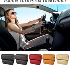 Kewucn Car Seat Gap Organizer, Adjustable Leather Front Seat Gap Filler Storage Box, Multifunctional Auto Console Side Pocket Organizer for Phone Glasses Key Card, Car Accessories (Black)