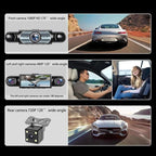Wireless Dash Cam Front and Rear Camera System,360° 4 Channel Dash Cam 1080p Full View Car Dashcam System,Night Vision,Loop Recording,Parking Monitor,for Taxi,Fleet,Family Vehicles