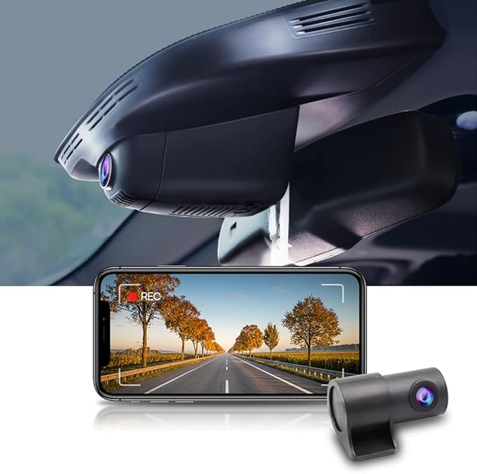 Fitcamx Front 4K+Rear 1080P Dash Cam Adapts for Alfa Romeo Giulia & Stelvio 2017-2024, OEM Factory Look, 2 Channel HD Video, Built-in WiFi & APP, Loop Recording, Parking Mode, Easy to Use, 128GB Card