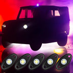 Treela 20 Pods Rock Lights Pure Ambient Underglow Lights for Car SUV Waterproof Neon Trail Rig LED Lamp Lighting for Truck Motorcycle ATV UTV(White)