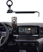 PZK Car Phone Holder for Chevy Silverado 1500/GMC Sierra 1500 2022 2023 2024 2025 2026 Accessories 13.4-Inch Screen Compatible with MagSafe Chevy Phone Mount with 360° Rotating Extension Rod