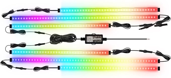 Car Underglow Lights Chasing Color , Upgraded Bluetooth Led Strip Light with Dream Color Chasing 212 Mode, Music Mode, DIY Mode, APP Control Underbody Strip Kit for Car, 35Inch & 47Inch, 6PC Pack