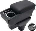 YJYWZH Armrest Box for Hyundai Accent Verna Accessories 2017-2020 Armrest for Car Center Console Organizer Double Layer Storage Space with 3 USB Ports, Black Thread
