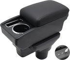 YJYWZH Armrest Box for Hyundai Accent Verna Accessories 2017-2020 Armrest for Car Center Console Organizer Double Layer Storage Space with 3 USB Ports, Black Thread
