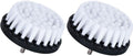 HIFROM Drill Brush - 4 inch White Scrub Brush Drill Attachment Soft Bristle Quick Change Shaft Scrub Cleaning Brush for Carpet Upholstery Leather Glass (Pack of 2)